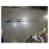 Vtg 2pc Fishing Pole-Red & Black