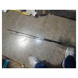 Vtg 2pc Fishing Pole-Black & Silver