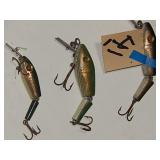 3ct Vintage L&S Mier O Lure Jointed Fishing Lure