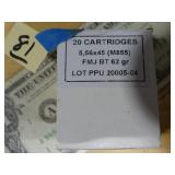 5.56x45 FMJ BT 62gr 20rnds