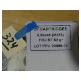 5.56x45 FMJ BT 62gr 20rnds
