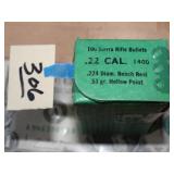 22 Cal .224 Dia Bench Rest 53gr HP Sierra 100ct