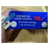 American Ammo 38spl 158gr 50rnds SEALED