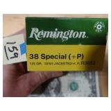 Remington 38spl +P 125gr SJHP 50rnds
