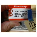 Hornady 22 Cal 60gr .224 SP Bullets