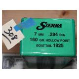 Sierra 7mm .284 Dia 160gr HP BT 100ct SEALED