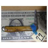 Bone Handle Pocket Knife 1 Blade Missing
