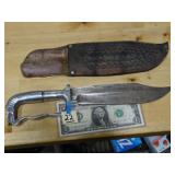 Large Fixed Blade Knife w/ Hand Guard