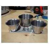 3ct Small Stainless Steel Pieces/ Sauce Cups
