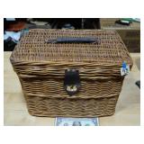 Wicker Vintage Picnic Basket or Sewing Basket