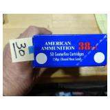 American Ammo 38spl 158gr RNL 50rnds SEALED