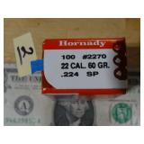 Hornady 22 Cal 60gr .224 SP 100ct