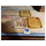 Glass Lids 3ct 2 Yellow 1 Clear