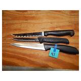 3ct Kitchen Knives 2 Steak 1 Std