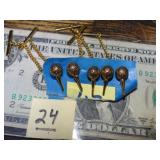 Gold Balls of Tees Tie Tacks 5ct