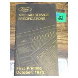 Ford 1973 Car Service Specifications Oct 1972