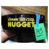 Advertising Ashtray Black Amethyst Glass