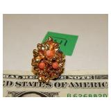 Costume Jewelry Ring Gold Colored