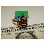 Black & Gold Colored Ring w/ Stones