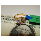 Avon Ring Gold Toned w/ Rhinestones