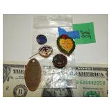 4 Religious Pins and Pendant