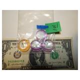 3ct Plastic Colored Rings 1 Yellow 3 Purple