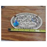 Oval Wall Sign 'Welcome...' 7' x 5.5'