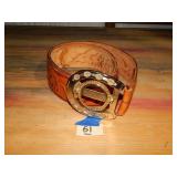 Leather Belt w/ Horse Shoe Buckle