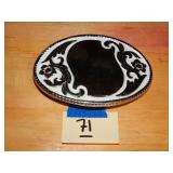 Belt Buckle w/ White Design