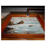 Framed Ocean Scenic Oil Painting