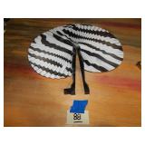 Hand Fan Black & White Zebra Print