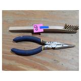 Needle Nose Pliers & Brass Wire Brush