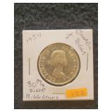 1954 Canadian Half Dollar 80% Silver