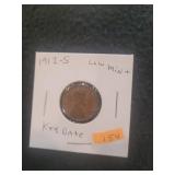1912 S Lincoln Cent Low Mintage Key Date