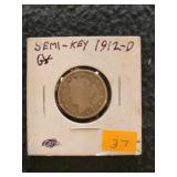 1912 D Liberty Nickle Semi Key Date
