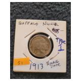 1919 Buffalo Nickle Type I Rare Date