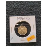 1940 D Mercury Dime Uncirc.