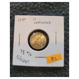 1944 10 Centavous 75% Silver