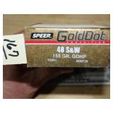 Speer Gold Dot 40 S&W 155gr GDHP 50rnds