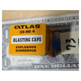 Vintage Empty Tin Atlas 25 No 6 Blasting Caps