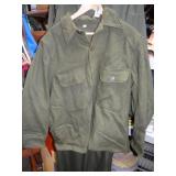 Military Wool Green Shirt Sz Large