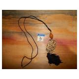 Gold Toned Filigree w/ Tassle Necklace