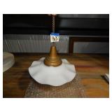Vintage Opaline or White Glass Hanging Lamp
