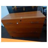 2 Drawer Wooden Filing Cabinet w/ Top Drawer Key