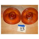 Lucite Orange Drawer Pulls