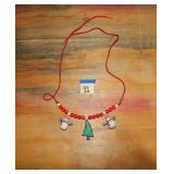 Christmas Necklace w/ Christmas Tree & Snowmen