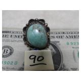 Navajo Turquoise & Silver Ring Sz 10ï¿½