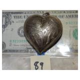 Large Sterling .925 Western Heart Pendant 17grams