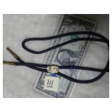 Ivory Billiken w/ Gold Nugget Button Bolo Tie