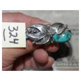 Navajo Ring Turquoise & Silver Sz 9